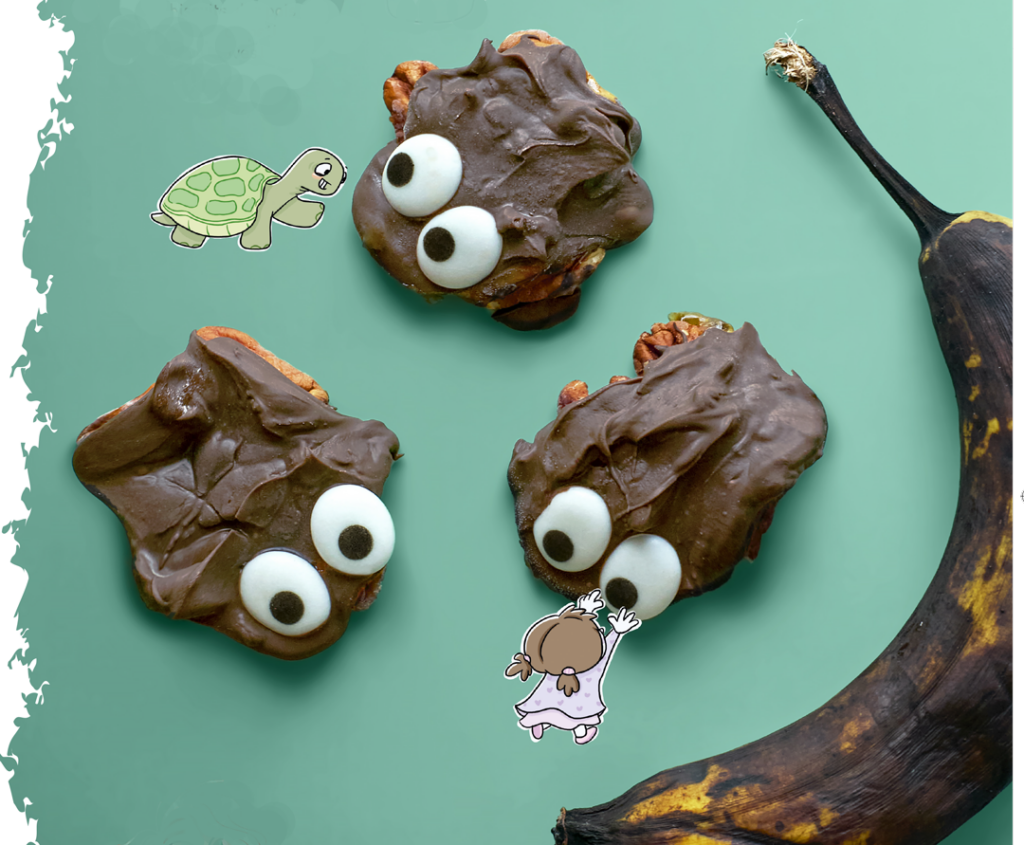 Recette : Tortues au caramel de banane