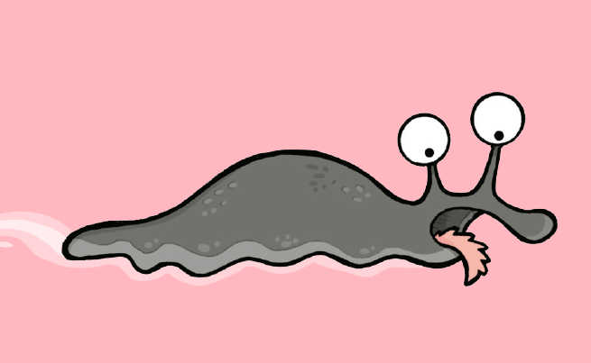 Dessin humoristique d'une limace