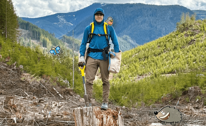 Photo du reboiseur Antoine Moses dans les montagnes